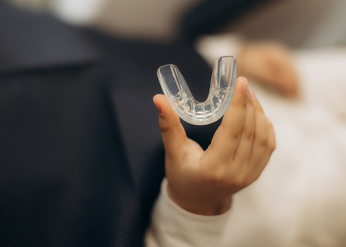 Nightguard protecting teeth during sleep